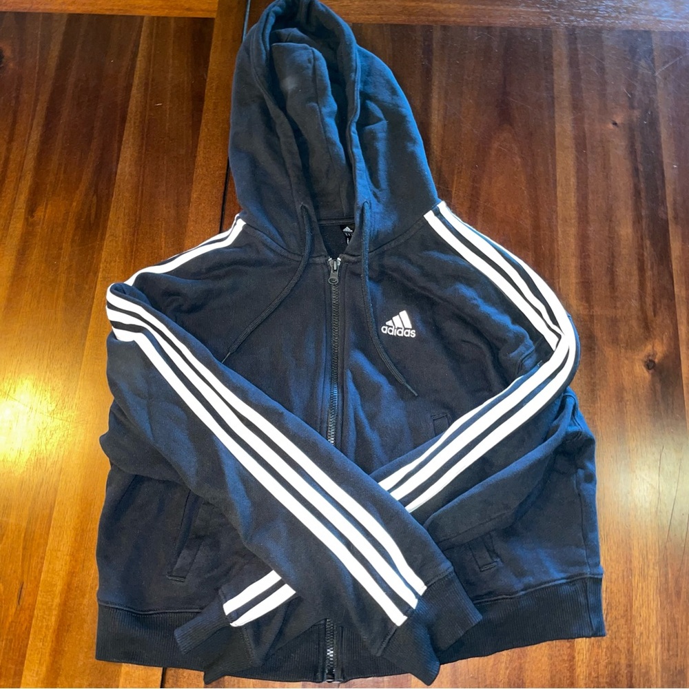 Adidas Black Zip-Up Hoodie! Mens size XS
